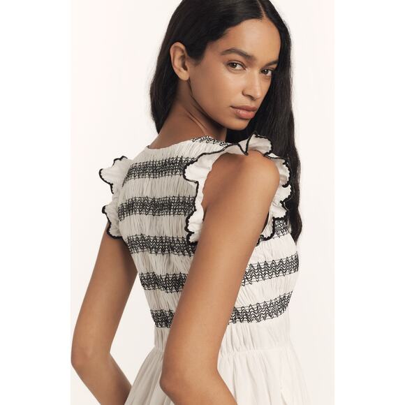 nwt by ANTHROPOLOGIE sz 3X The Peregrine Midi Dress Embroidered Smocked Edition - Picture 3 of 5